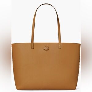 NWT Tory Burch McGraw Leather Tote in Tiramisu Brown Color with Dust Bag
